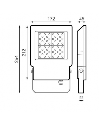 Outdoor projector 33W IP65 Grey  high brightness 30.000 hours