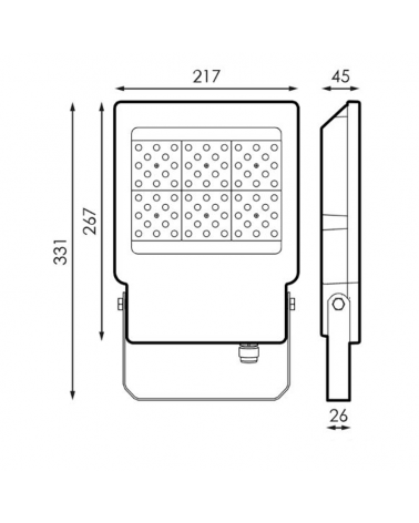 Outdoor projector 50W IP65 Grey  high brightness 30.000 hours