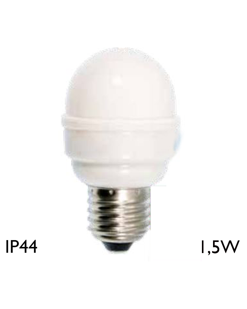 Bombilla Esférica 45 mm Multicolor LED E27 1,6W IP44