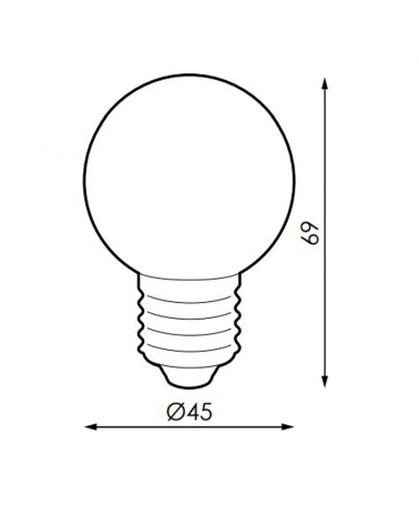 Spherical bulb 45 mm cold white light LED E27 1.6W IP44