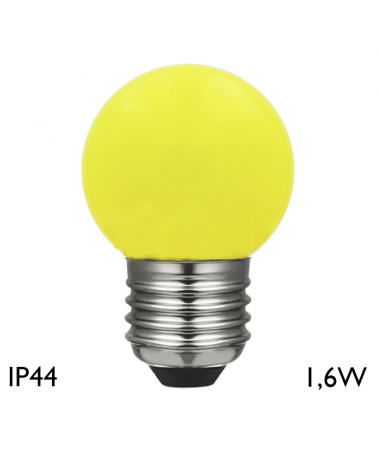 greebn round bulb 45 mm LED E27 1.6W various colors IP44