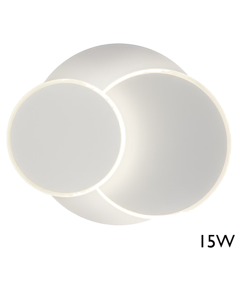 Plafón circular LED 22cm blanco de diseño luz cálida 3000K 15W