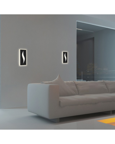 Plafón rectangular LED 24x15cm de diseño luz cálida 3000K 22W