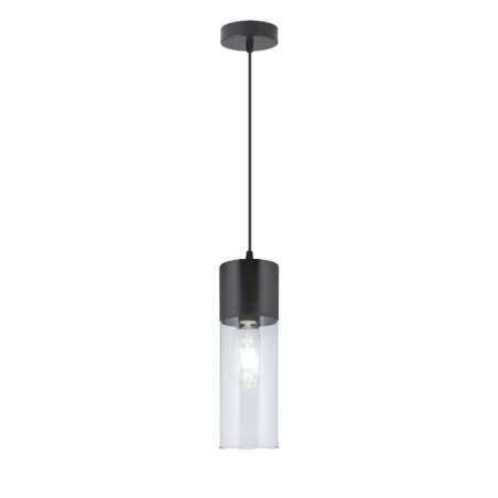 Lámpara de techo forma cilindrica de metal y cristal 60W E27