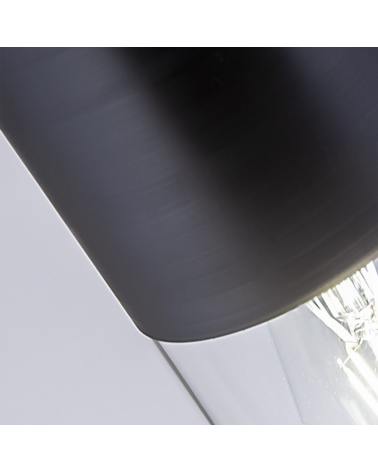 Lámpara de techo forma cilindrica de metal y cristal 60W E27