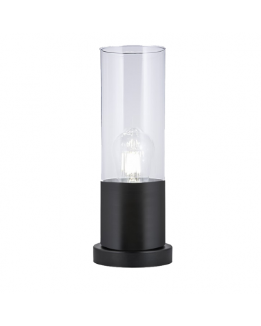 Lámpara de mesa 33cm forma cilindrica de metal y cristal 60W E27