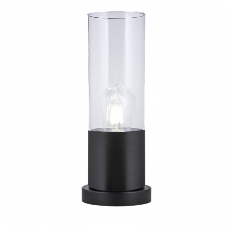 Table lamp 33cm cylindrical shape of metal and glass 60W E27
