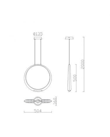 Lámpara de techo LED 50,4cm 23W acrílico acabado blanco 3000K