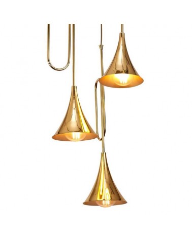 Ceiling lamp 44cm with 3 iron spotlights gold finish 3x20W E27