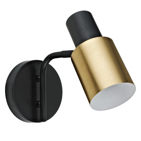 Wall light metal with brass and black finish E14 40W