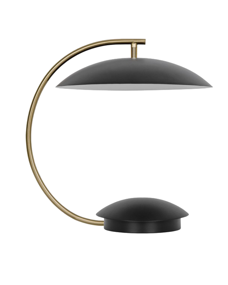 Lámpara de mesa LED 36cm de metal acabado latón y negro 12W luz cálida