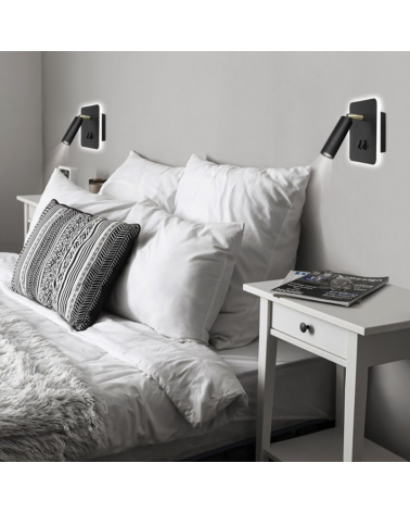 Wall light LED double lighting 3W and 10W on/off switch