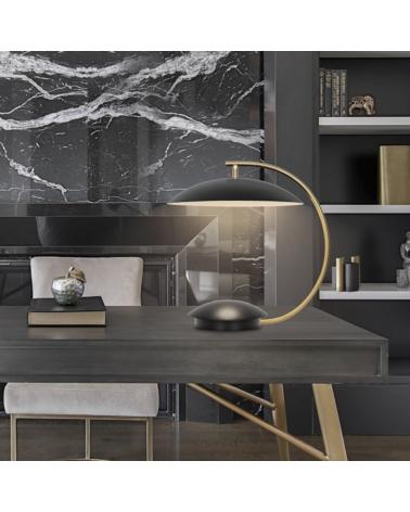 Table lamp 36cm LED in brass and black finish metal 12W warm light