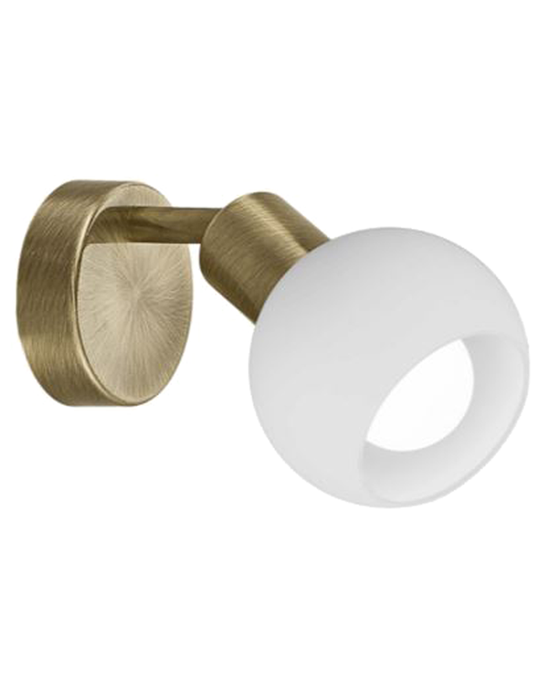 Wall light 16cm with opal glass lampshade 40W E14 oscillating