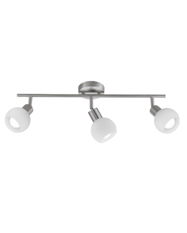 Strip 56cm 3 spotlights opal glass lampshade 3x40W E14 oscillating