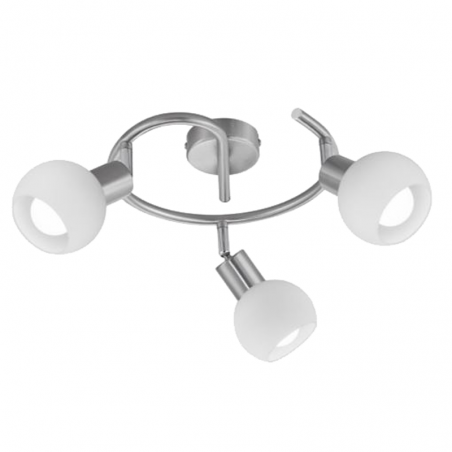 Ceiling lamp 34cm 3 spotlights with opal glass lampshade 3x40W E14 oscillating