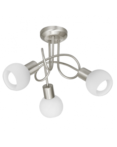 Ceiling lamp 30cm 3 spotlights opal glass shade 3x40W E14