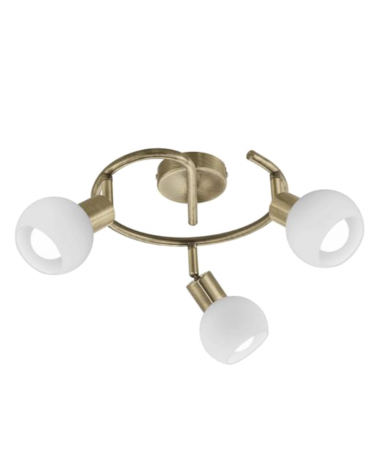 Ceiling lamp 30cm 3 spotlights opal glass shade 3x40W E14