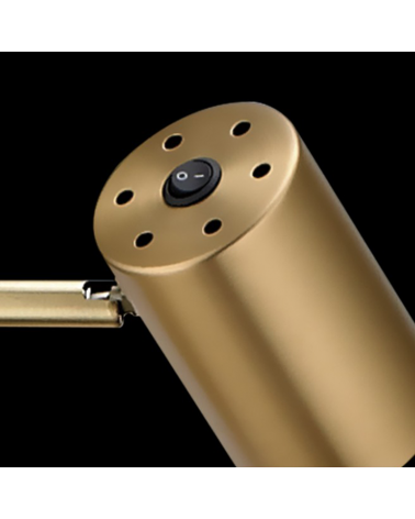 Lámpara de mesa 45cm de metal acabado negro y cuero 10W GU10 con interruptor