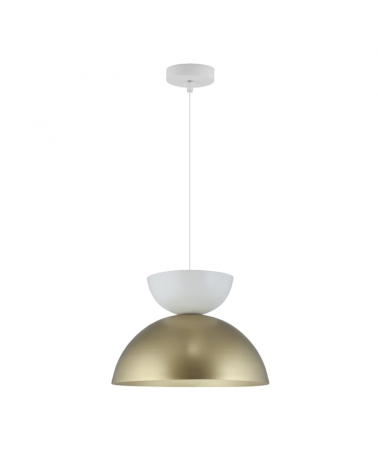 Ceiling lamp 36cm semicircle metal gold and white finish 60W E27