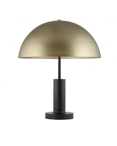 Lámpara de mesa 42cm semicirculo de metal acabado dorado y negro 60W E27