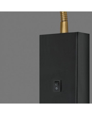 Aplique de pared de metal acabado negro y cuero 10W GU10 Orientable con interruptor on/off