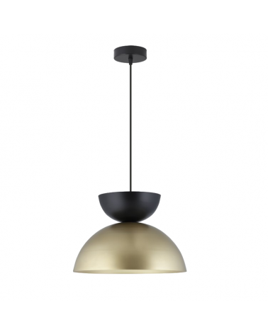 Ceiling lamp 36cm semicircle metal with black and gold finish 60W E27