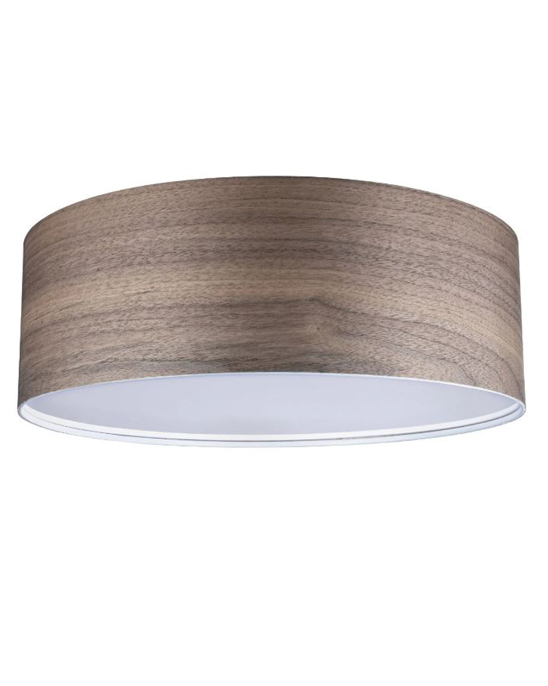 Ceiling light 45cm round metal and wood dark wood color E27 3x20W