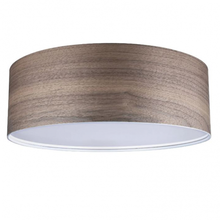 Ceiling light 45cm round metal and wood dark wood color E27 3x20W