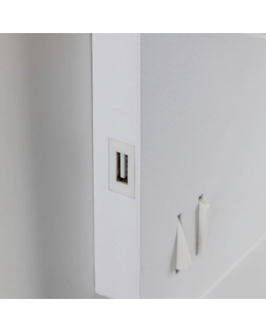 Aplique de pared LED 3000K con cargador de móvil de metal gris y blanco con 2 luces E27 2,5W