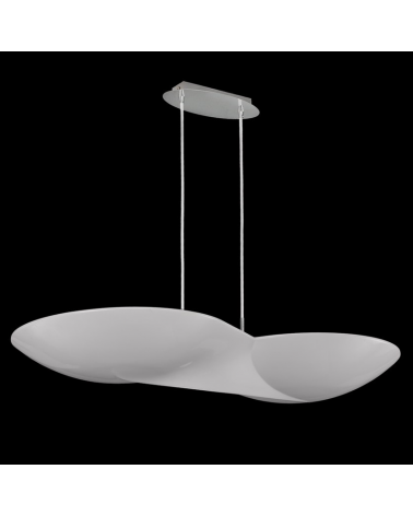 Ceiling lamp 90cm in acrylic white and chrome finish 6x12W GU10