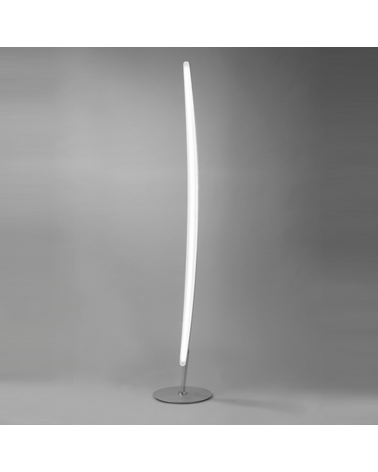 Floor lamp 157.7cm LED aluminum and acrylic aluminum finish 20W warm light 3000K