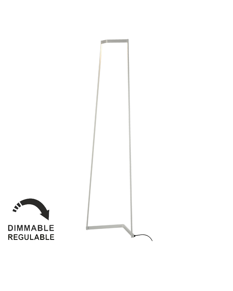 Lámpara de pie 180cm LED de aluminio 20W luz cálida 3000K Regulable