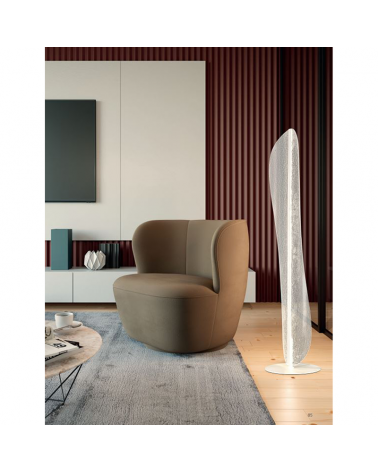 Lámpara de pie 160cm LED acrílico acabado blanco 3W luz cálida 3000K Regulable