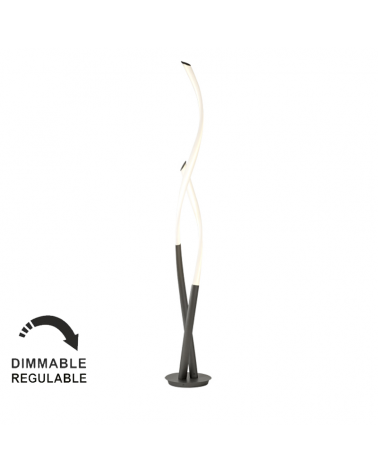 Floor lamp 175cm LED in white and anthracite finished polycarbonate 30W warm light 3000K Dimmable