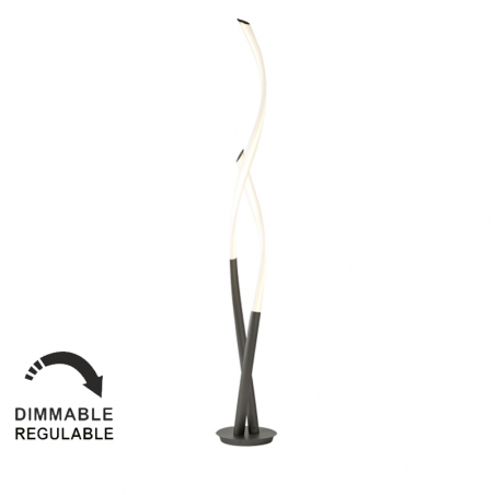 Floor lamp 175cm LED in white and anthracite finished polycarbonate 30W warm light 3000K Dimmable