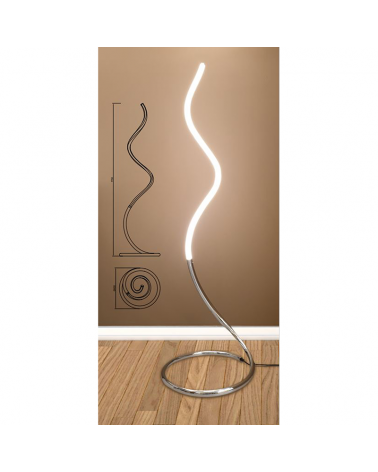 Floor lamp 175cm acrylic LED chrome and white finish 20W warm light 3000K Dimmable