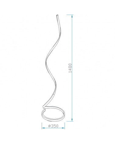 Floor lamp 148cm LED in acrylic aluminum and steel chrome finish 20W warm light 3000K Dimmable