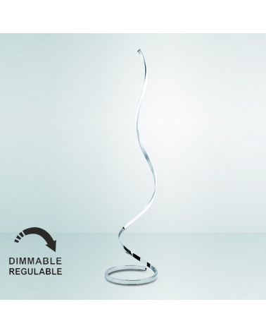 Floor lamp 148cm LED in acrylic aluminum and steel chrome finish 20W warm light 3000K Dimmable
