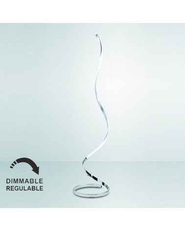 Lámpara de pie 148cm LED de aluminio acrílico y acero acabado cromo 20W luz cálida 3000K Regulable