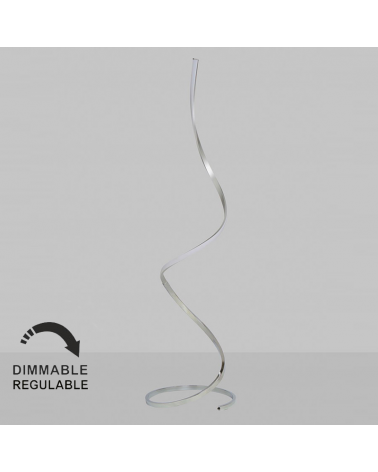 Floor lamp 184cm LED in acrylic aluminum and steel chrome finish 20W warm light 3000K Dimmable