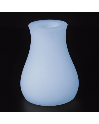 Lámpara jarrón LED para exterior 15cm blanco luz cálida y RGB 16 colores IP65 con mando a distancia
