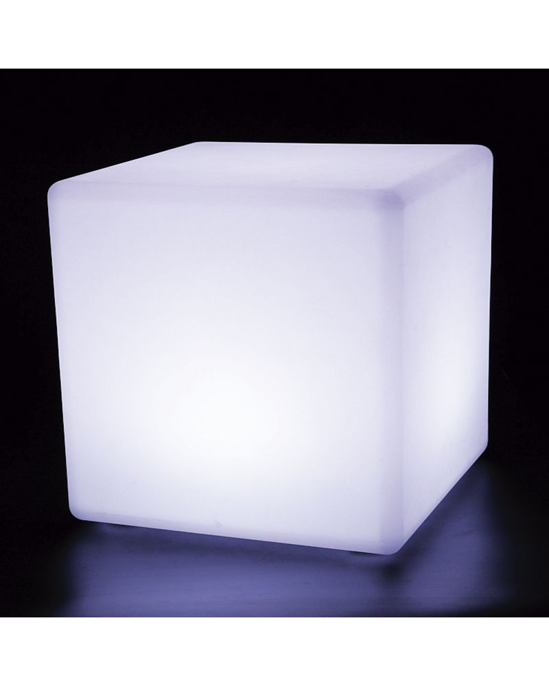 Lámpara cubo LED para exterior 15cm blanco cálida y RGB 16 colores IP65 con mando