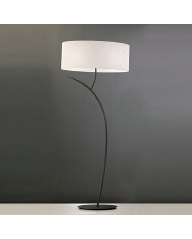 Floor lamp 170cm fabric lampshade off white finish and metal base anthracite finish 2xE27 20W