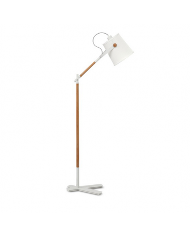 Floor lamp 130cm nordic style white and wood E27 20W