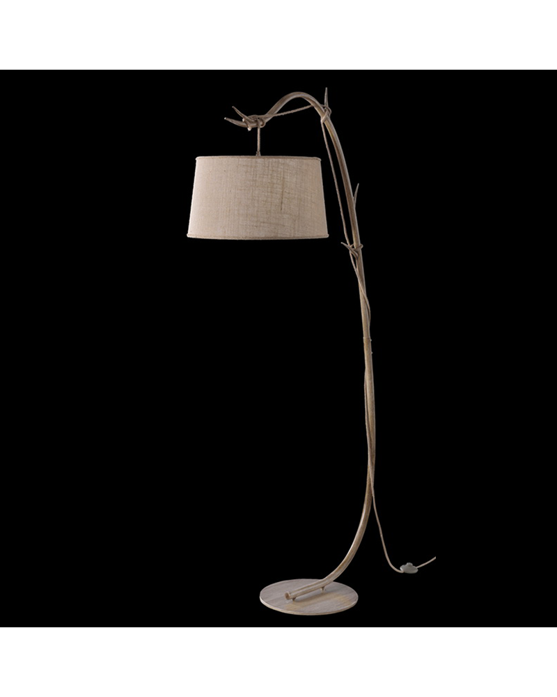 Lámpara de pie 182cm estilo rústico imitación madera E27 20W