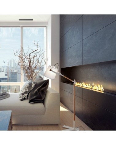 Floor lamp 130cm nordic style white and wood E27 20W