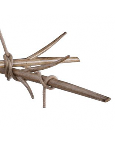 Lámpara de pie 182cm estilo rústico imitación madera E27 20W