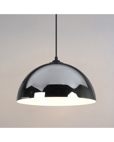 Ceiling lamp 30cm metal dome chrome finish E27 40W