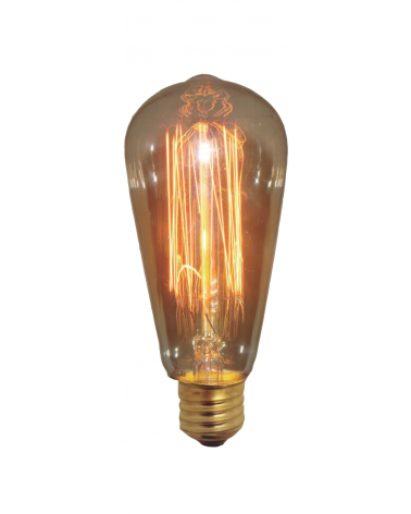 40W E27 carbon filament straight tapered bulb with multiple filaments